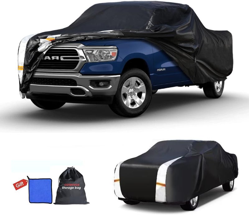 Cotryvox Ram 1500/2500/3500 Truck Cover Custom Fit 1994-2026 Club/Extended/Quad/Regular Cab SB (6.3'-8.1') with Door Zipper, 12 Layers Full Exterior Pickup Truck Cover Waterproof All Weather. - Image 1